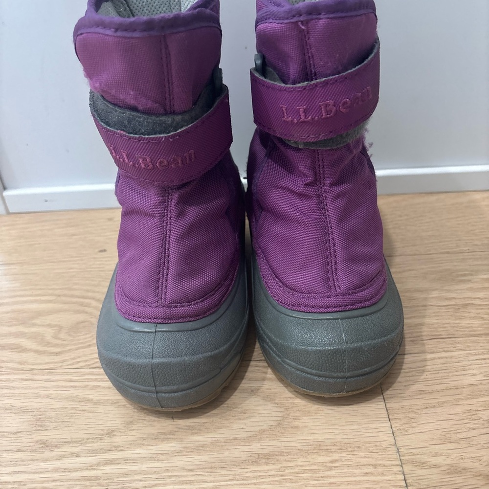 L.L. Bean Kids Magenta and Gray Snow Boots